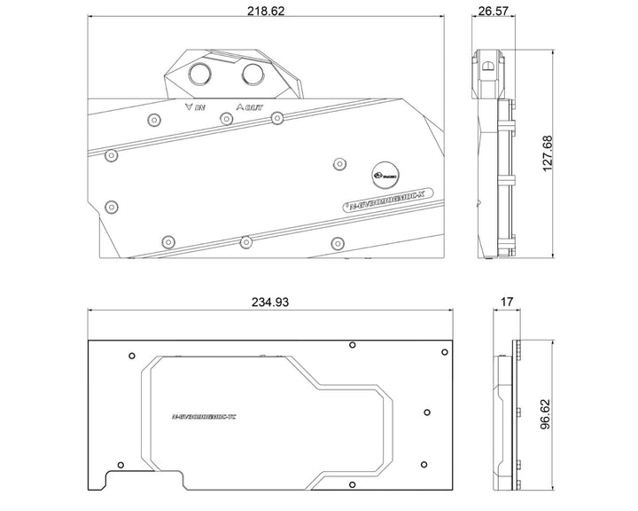 Bykski Full Coverage GPU Water Block w/ Integrated Active Backplate V2 for Gigabyte RTX 3090 (N-GV3090GMOC-TC-V2)