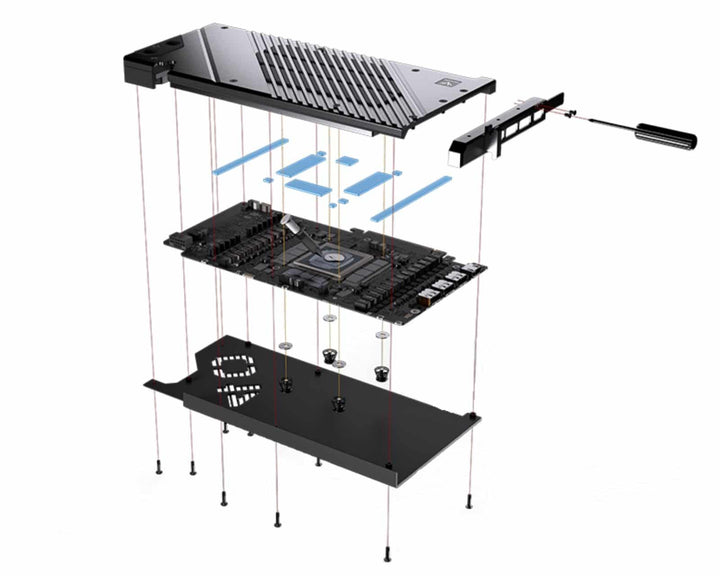 Granzon Full Armor GPU Water Block and Backplate for MSI GeForce RTX 4090 Gaming X Trio (GBN-MS4090TRIO)