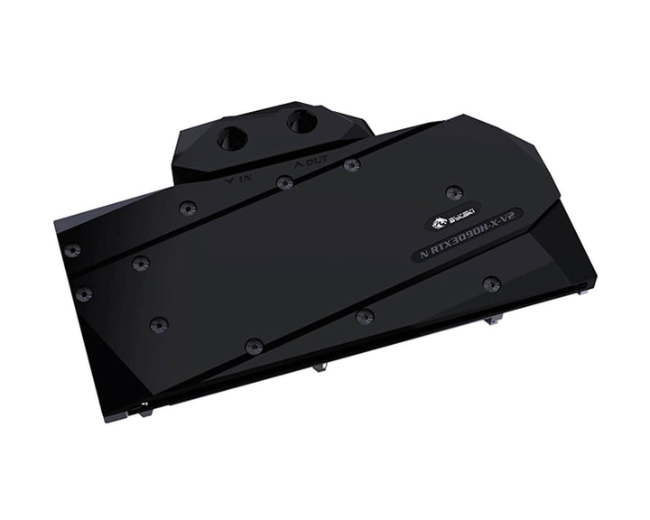 Bykski Full Coverage GPU Water Block and Backplate for AIC Reference RTX 3080/3090 - Version 2 - Black POM (N-RTX3090H-X-V2)