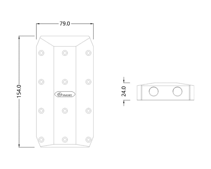 Bykski Quad GPU 40mm SLI/CF Connection Bridge Module Version 3 - Frosted (L4-4WAY)