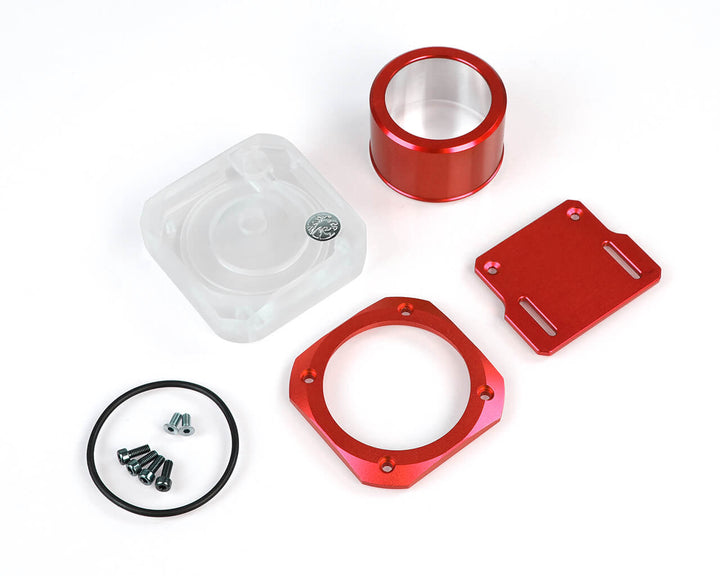 Bykski D5 Pump Top Kit Version 2 - Frosted PMMA - Red