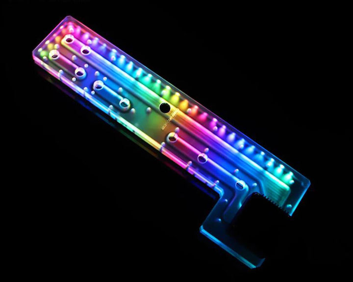 Bykski Distro Plate For InWin 805 - FROSTED PMMA w/ 5v Addressable RGB (RBW) - Pump Included (RGV-INW-805-P-F-K)