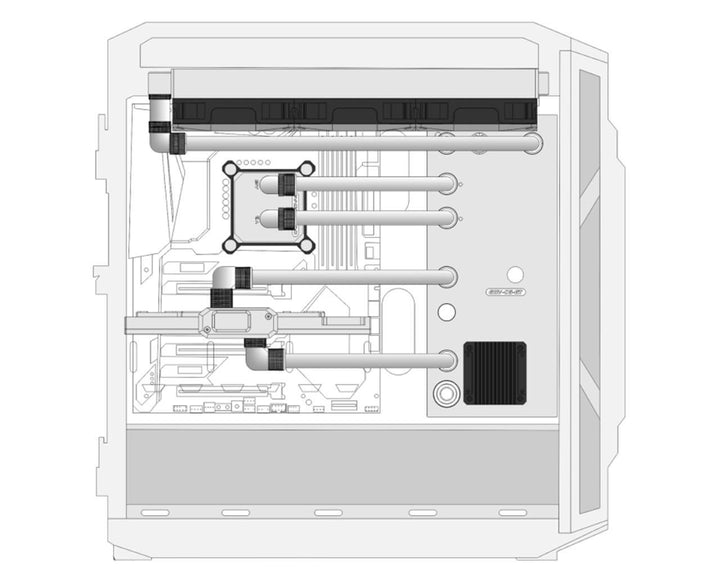 Bykski Distro Plate For COUGAR Gemini T - PMMA w/ 5v Addressable RGB (RBW) (RGV-CG-GT)