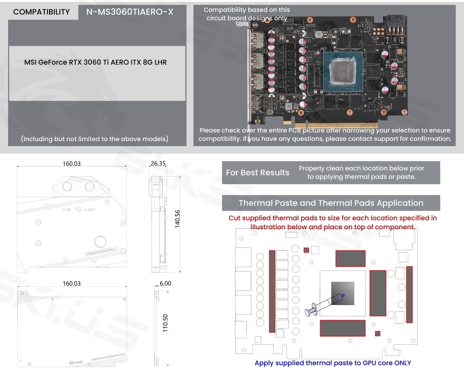 Bykski Full Coverage GPU Water Block and Backplate For MSI GeForce