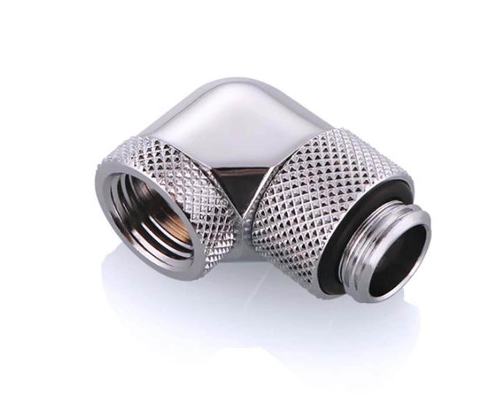 Bykski G 1/4in. Male to Female 90 Degree Dual Rotary Elbow Fitting (B-DTSO-RD90) - Silver