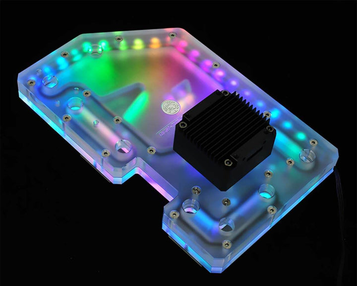 Bykski Distro Plate for Zeaginal Z10 - PMMA w/ 5v Addressable RGB (RBW) (RGV-ZG-Z10-P)
