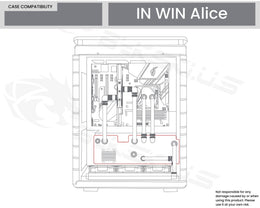 Bykski Distro Plate For InWin Alice - FROSTED PMMA w/ 5v Addressable RGB (RBW)- Pump Included (RGV-INW-Alice-P-F)