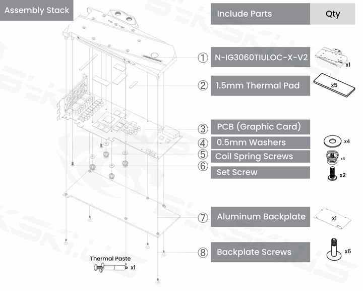 Bykski Full Coverage GPU Water Block and Backplate for Colorful iGame RTX 3060/3060Ti (N-IG3060TIULOC-X-V2)