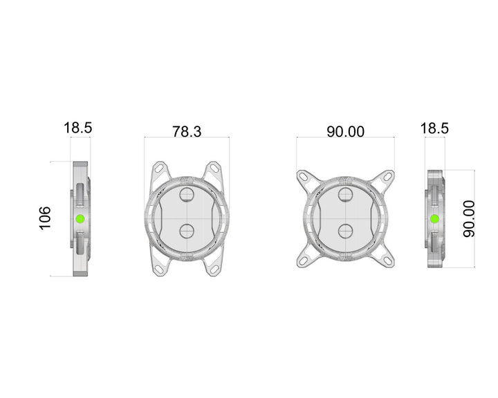 Granzon GAM0.1 CPU Water Cooling Block w/ 5v Addressable RGB (RBW) (for AMD Ryzen 3/5/7/9, AM4/AM3+/AM3) -  Silver