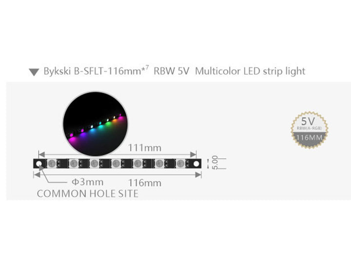 Bykski Replacement Flexible 5v Addressable RGB (RBW) LED Strip - 116mm