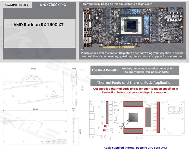Bykski Full Coverage GPU Water Block and Backplate For AMD Radeon RX 7900 XT (A-RX7900XT-X)