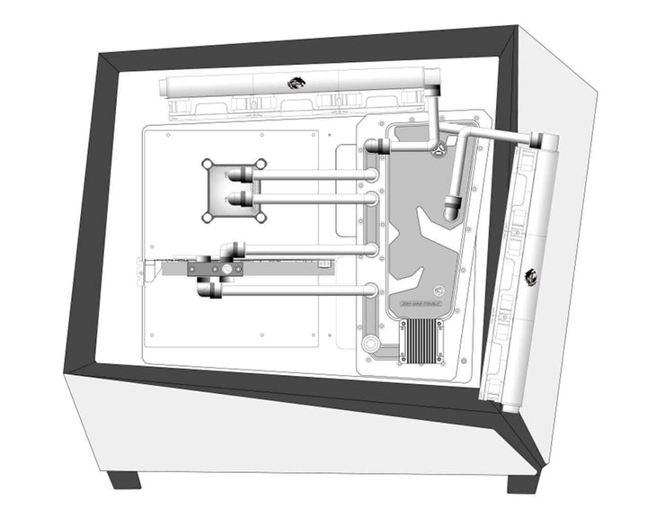 Bykski Distro Plate For InWin TOU2.0 - PMMA w/ 5v Addressable RGB (RBW) (RGV-INW-TOU2.0)