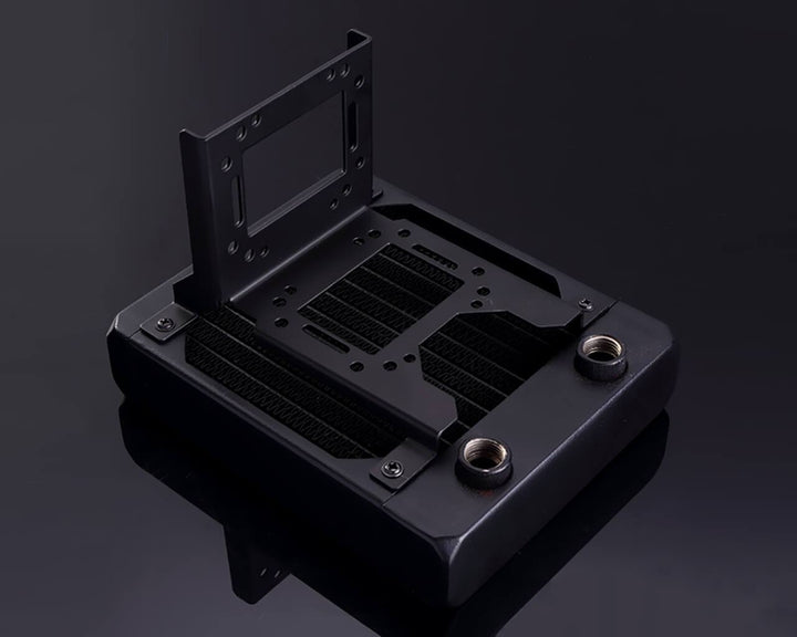 Bykski 120mm Multi Function 90 Degree Shelf Style Water Cooling Bracket - Black (B-PMFS)