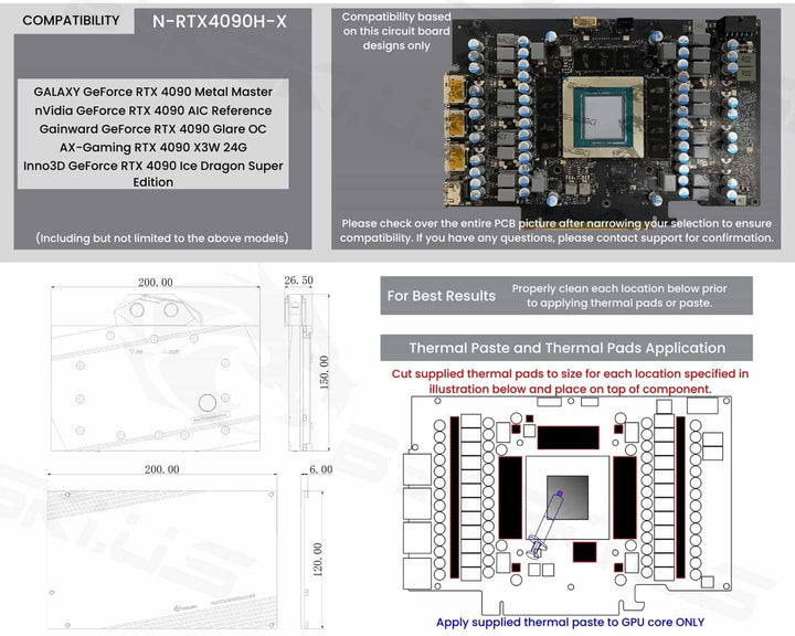 Bykski Full Coverage GPU Water Block and Backplate for nVidia GeForce RTX 4090 AIC Reference (N-RTX4090H-X)