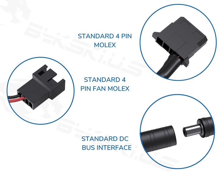 Bykski Universal DC Input (5.5mm x 2.1mm) to 4 Pin Molex Plug Cable for DC Pumps (B-DC-D4P-X)