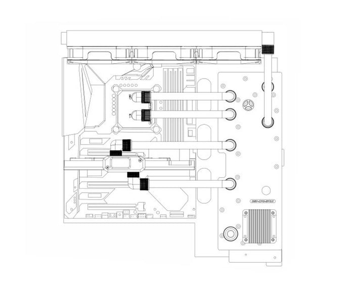 Bykski Distro Plate for Corsair 570X - PMMA w/ 5v Addressable RGB (RBW) (RGV-COR-570X-P)