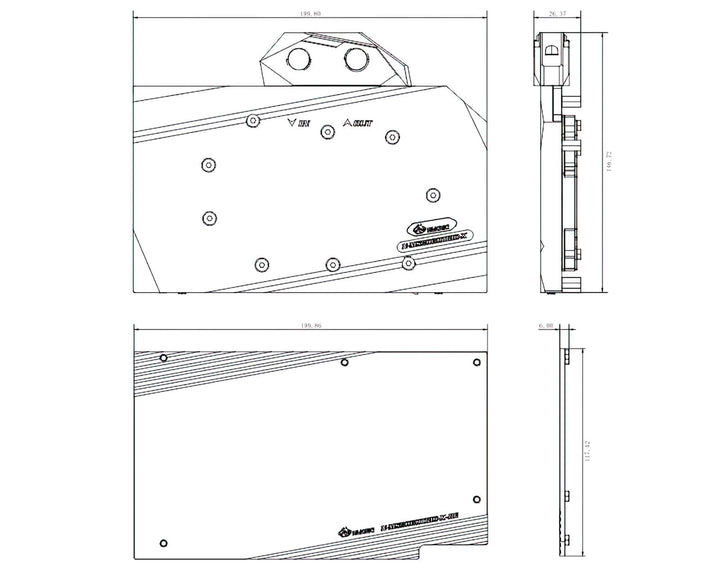Bykski Full Coverage GPU Water Block and Backplate for MSI RTX 3060 Gaming X TRIO 2X (N-MS3060TRIO-X)