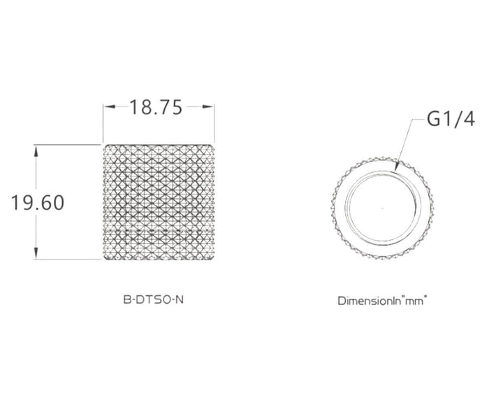 Bykski G1/4 Dual Female Straight Rotary Coupler (B-DTSO-N) - Silver