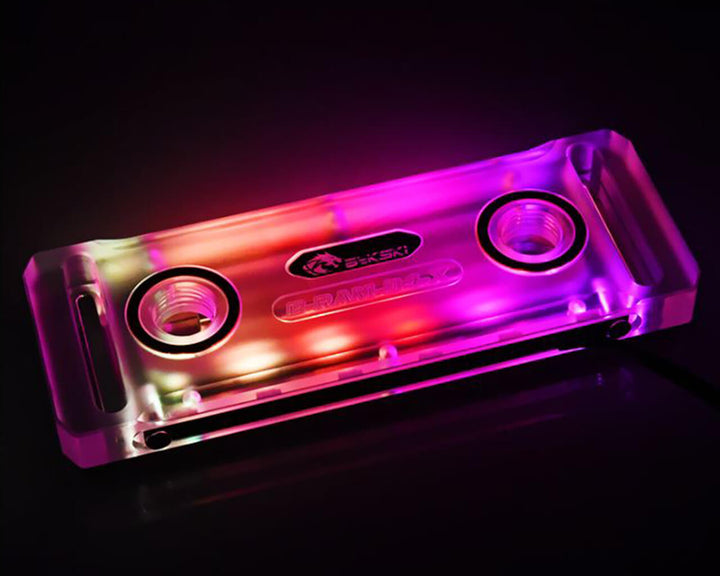 Bykski Four Channel Memory Water Block - Symphony Edition w/ 5v Addressable RGB (RBW) (B-RAM-D4-X)