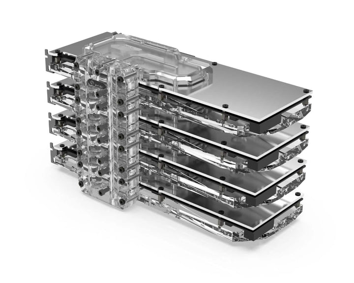 Bykski Quad GPU 40mm SLI/CF Connection Bridge Block for TC Blocks - (B-L3-4WAY-TC)