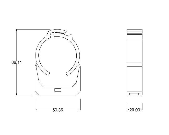 Bykski 60mm Thick Reservoir Mounting Clip - Clear - 2 Pack (B-CT60-RB-V2)