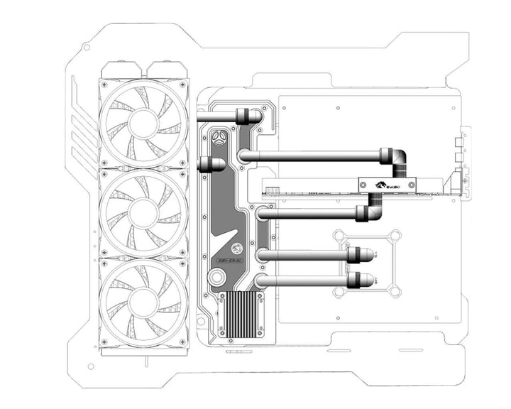 Bykski Distro Plate - ZEAGINAL 01 - Frosted PMMA w/ 5v Addressable RGB (RBW) (RGV-ZG-01)