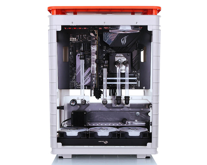 Bykski Distro Plate For InWin Alice - FROSTED PMMA w/ 5v Addressable RGB (RBW)- Pump Included (RGV-INW-Alice-P-F)