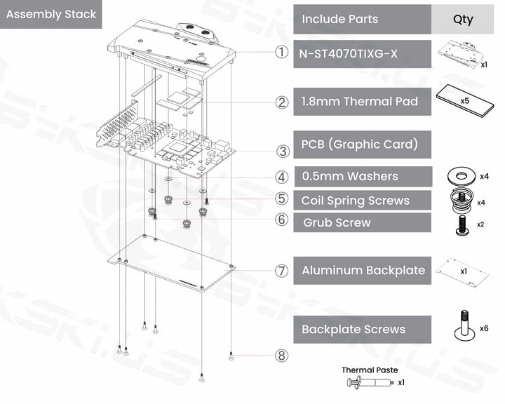 Bykski Full Coverage GPU Water Block and Backplate for Zotac Gaming GeForce 4070Ti OC (N-ST4070TIXG-X)