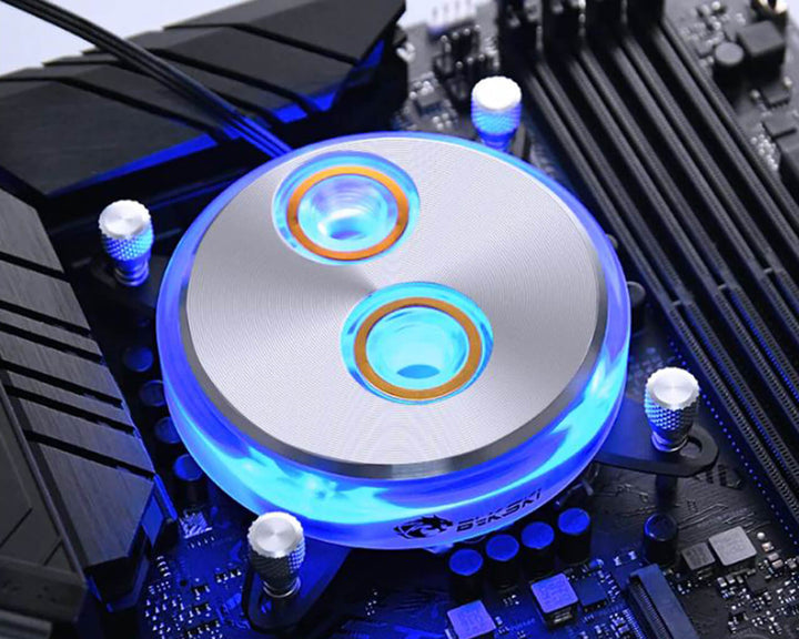 Bykski CPU-XPR-CD Intel CPU Water Cooling Block - Silver w/ 5v Addressable RGB (RBW) (LGA 115x /1366/20xx)