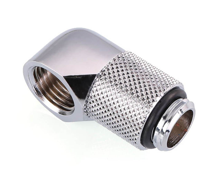 Bykski G 1/4in. Male to Female 90 Degree Rotary 15mm Extension Elbow Fitting (B-RD90-EXJ15) - Silver