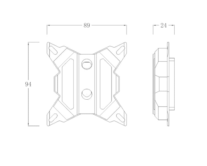 Bykski CPU-XPH-T8 CPU Water Cooling Block - PMMA - Black Accent w/ 5v Addressable RGB (RBW) (LGA 115x / 20xx)