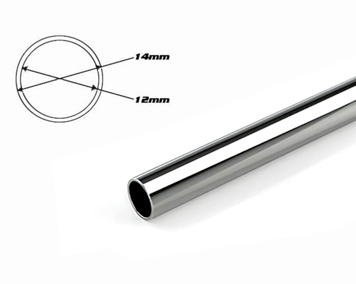 Bykski Metal Rigid Tubing - Electroplated Brass - 14mm OD - 100mm