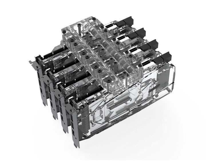 Bykski Quad GPU 40mm SLI/CF Connection Bridge Block for TC Blocks - (B-L4-4WAY-TC)