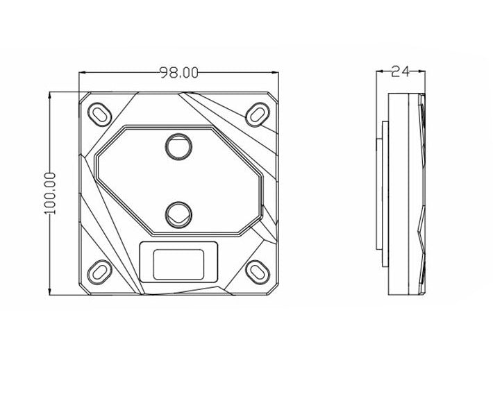 Bykski CPU-FIRE-ON-I CPU Water Cooling Block w/ Temp Digital Display - Black w/ 5v Addressable RGB (RBW) (LGA 115x / 20xx)