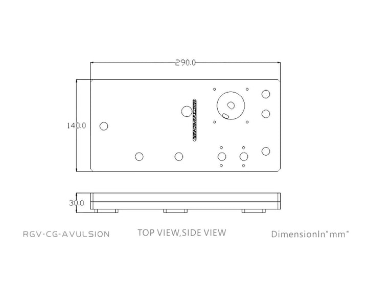 Bykski Distro Plate For Cougar Avulsion - PMMA w/ 5v Addressable RGB (RBW) (RGV-CG-AVULSION)