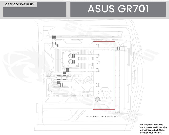 Granzon Distro Plate for ASUS ROG Hyperion GR701 PMMA w/ 5v Addressable RGB(RBW) (GC-AS-GR701)
