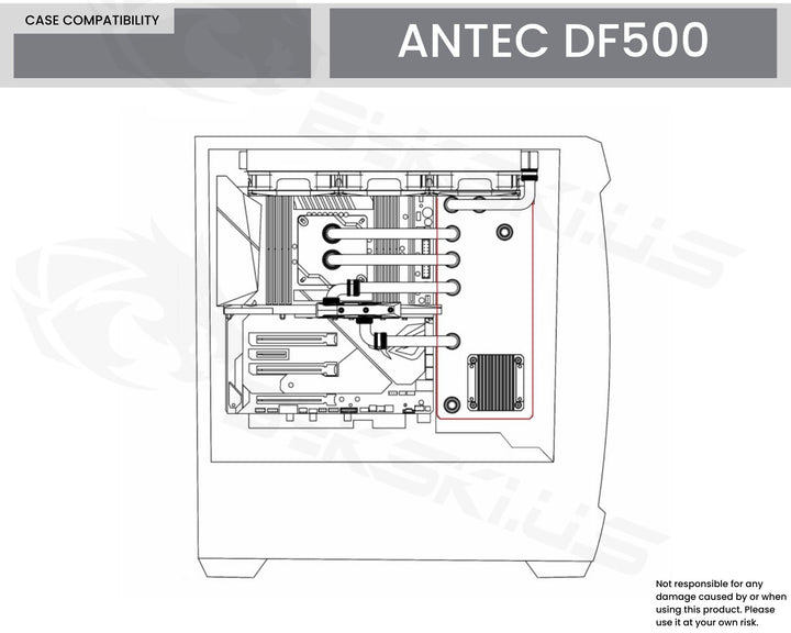 Bykski Distro Plate For Antec DF500 - Frosted PMMA w/ 5v Addressable RGB (RBW) (RGV-Antec-DF500-P-F-K)