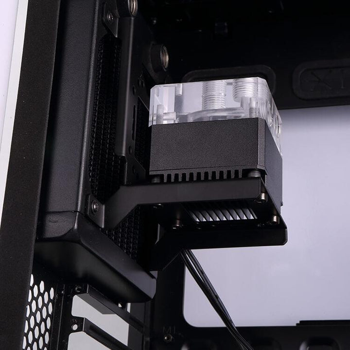 Bykski 120mm Multi Function 90 Degree Shelf Style Water Cooling Bracket - Black (B-PMFS)