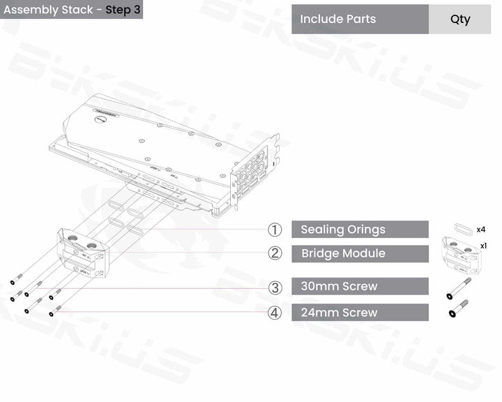 Bykski Full Coverage GPU Water Block w/ Integrated Active Backplate for Zotac RTX 3090 GAMING OC (N-ST3090XG-TC-V2)