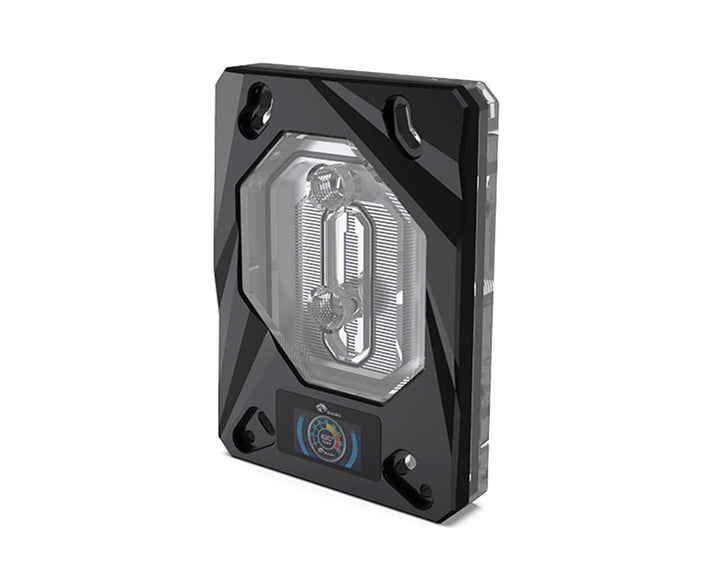 Bykski CPU-RAY-ON-M CPU Water Cooling Block w/ Temp Digital Display - Black w/ 5v Addressable RGB (RBW)(AM3 / AM4 / FM2+)
