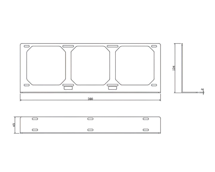 Bykski Radiator DIY Mounting Bracket - 360mm (B-ST-3FN)