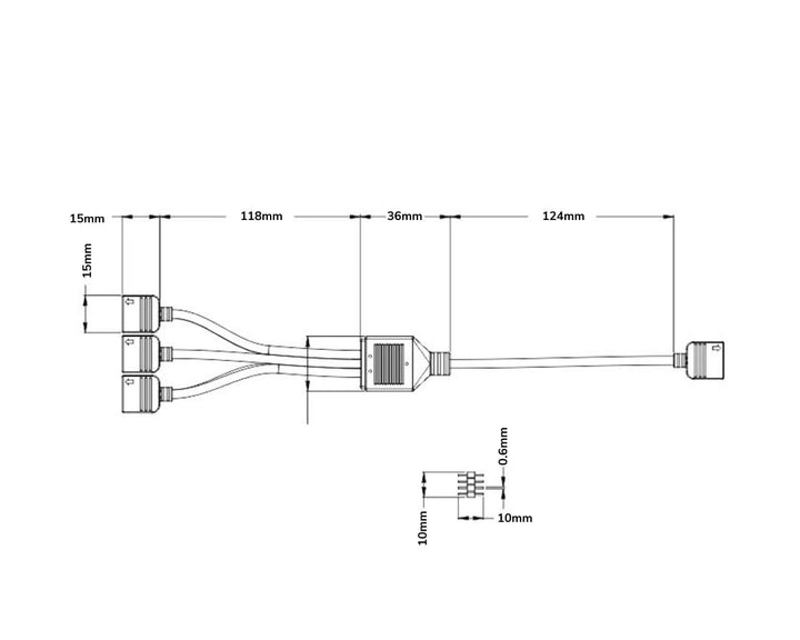 Bykski  5v / 12v Motherboard A-RGB / RGB Header 1x 6 Expansion Cable (B-1P6L-X)