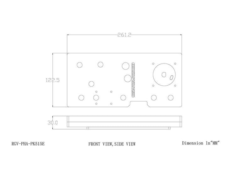 Bykski Distro Plate For PHANTEKS PH-ES515ETG - Frosted PMMA w/ 5v Addressable RGB (RBW) (RGV-PHA-PK515E)