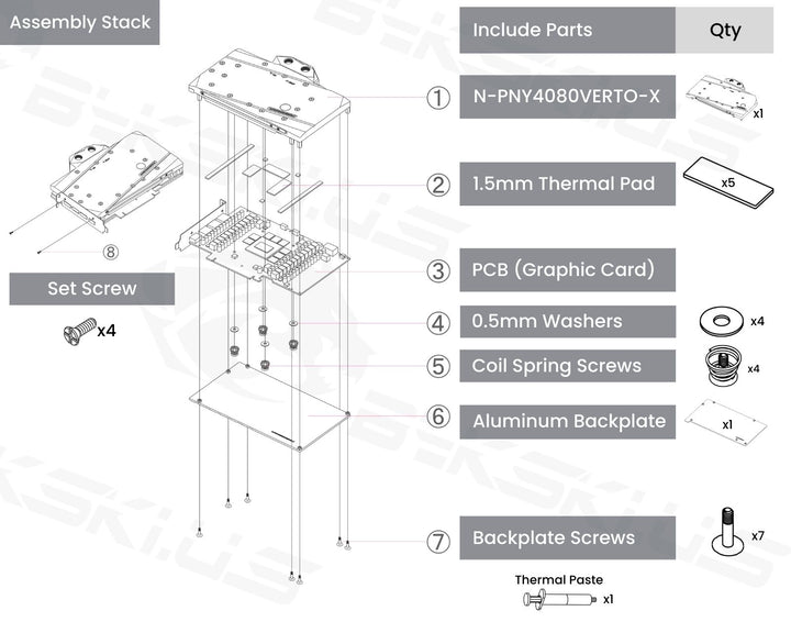 Bykski Full Coverage GPU Water Block and Backplate For PNY GeForce RTX4080 16GB XLR8 Gaming VERTO EPIC-X ARGB OC (N-PNY4080VERTO-X)