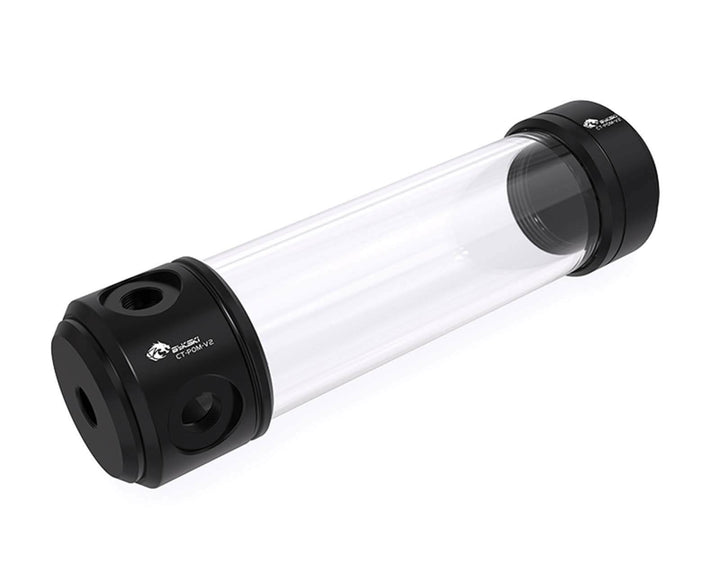 Bykski 50mm Cylindrical Reservoir - Black POM - 200mm Total Length (CT-POM-V2)