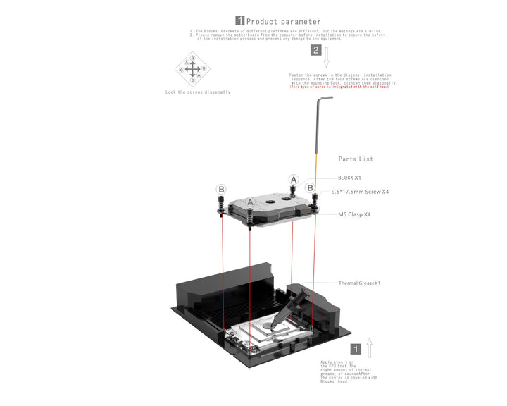 Bykski CPU-SRSP3-X (LGA4094) EPYC Server CPU Water Cooling Block - Full Metal - Nickel Plated - Gray (Socket SP3)