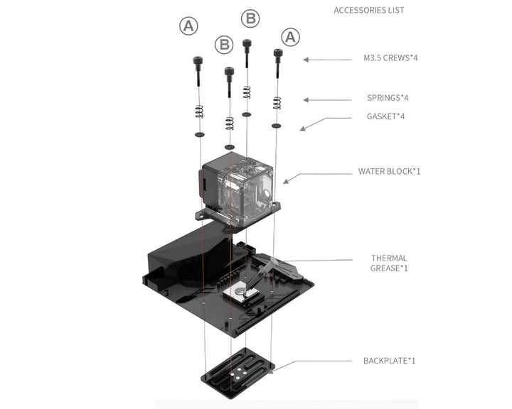 Bykski CPU-XPR-DDC-M CPU Water Cooling Block / Pump Combo - Black w/ RBW (AM4 / AM3+ / FM2+ / Ryzen 3/5/7)