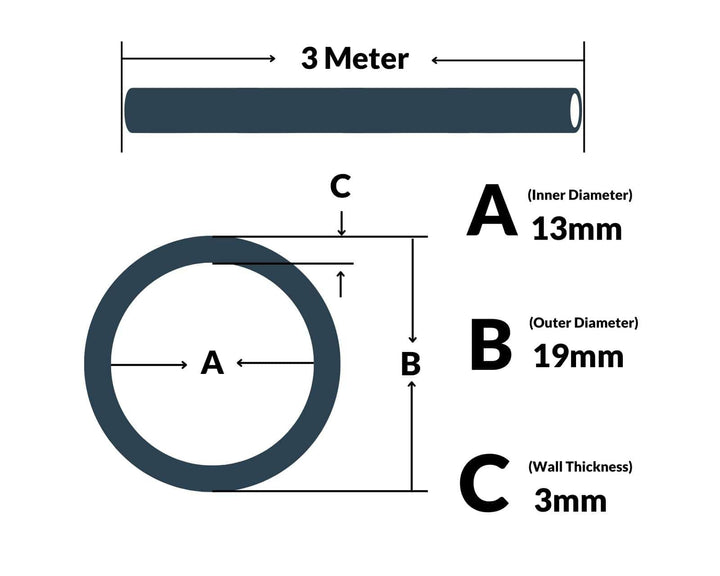 Bykski 13mm x 19mm Flexible PVC Tubing - Clear - 3 Meters