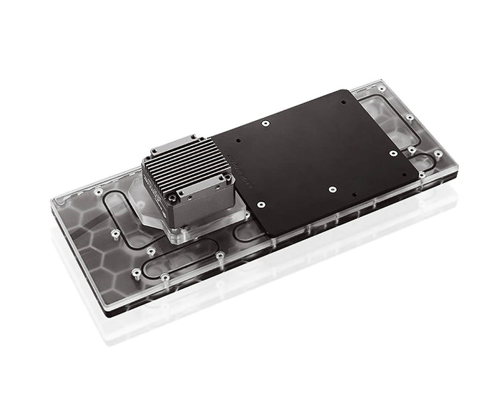 USED:Bykski Distro Plate for Lian Li PC-O11 w/ Double 360 Radiator - PMMA HEX w/ 5v Addressable RGB (RBW) (RGV-LAN-O11-D360-HEX)