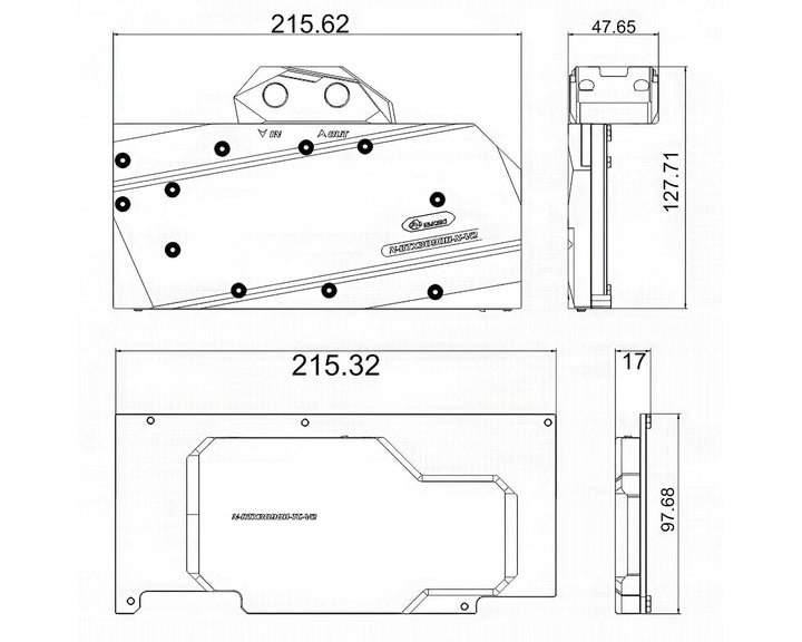 Bykski Full Coverage GPU Water Block w/ Integrated Active Backplate for AIC Reference RTX 3090 (N-RTX3090H-TC-V2)